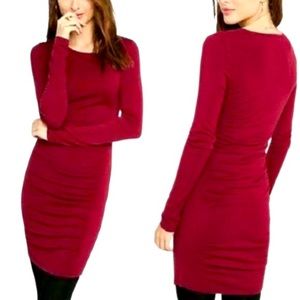 Express Dresses Express Red Wine Cranberry Knit Scoop Neck